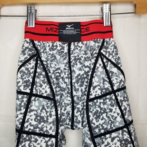 MIZUNO PERFORMANCE baseball shorts SLIDING gray camo sz YS youth PADDED SIDES - Picture 3 of 12